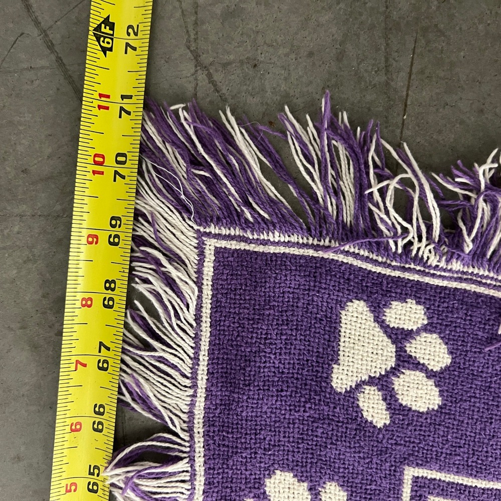 VTG Humble High School‎ Wildcats Athletics Throw Blanket Purple White Fringe USA - Picture 7 of 8